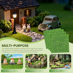 4 Packs 6x6 Inch Cuttable Artificial Grass Squares, Realistic Fake Grass Mats - Image 7