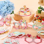 Pajean 32 Pcs Tea Party Decorations Eyeglasses Tea Time Themed Paper Glasses - Image 4