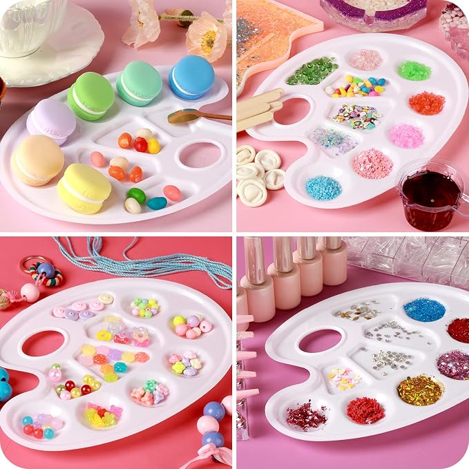 FANDAMEI 20 PCS Oval Paint Tray Palettes, Plastic Paint Tray Palette, Paint - Image 7