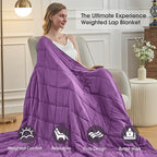 Purple Weighted Blanket for Adults 15lbs, Twin Full Size Cooling Heavy Throw - Image 3