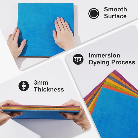 7 Pack Colored Plywood Sheets, 3mm Basswood - Image 5