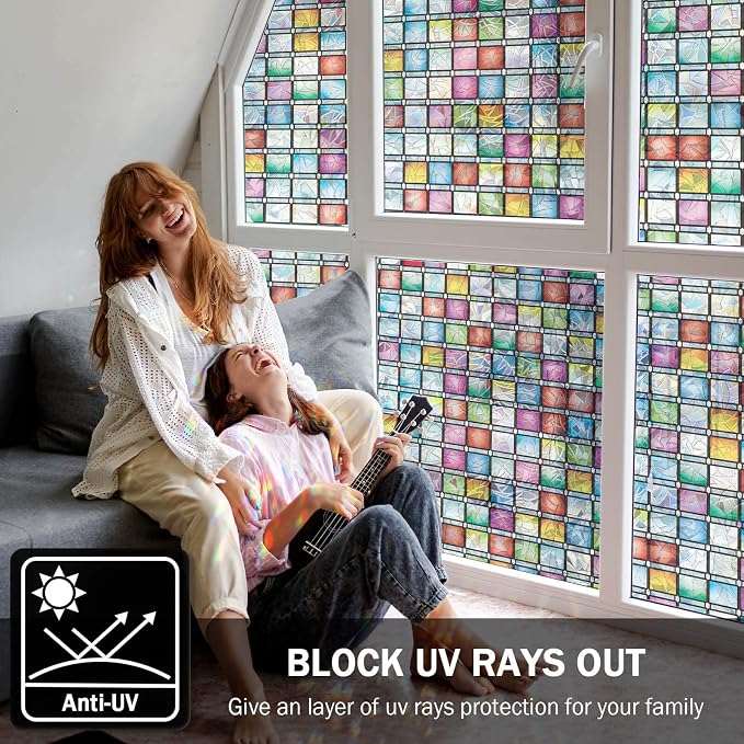 Stained Glass Window Film, Rainbow Tint, Privacy Film, Decorative Stickers - Image 5