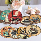 8 Pack Diamond Art Coasters, Coffee Retro Diamond Painting Coasters Kits | - Image 5