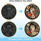 ERKOON Embroidery Kit for Beginners, 2 Set Flower Cross Stitch Set Include - Image 4