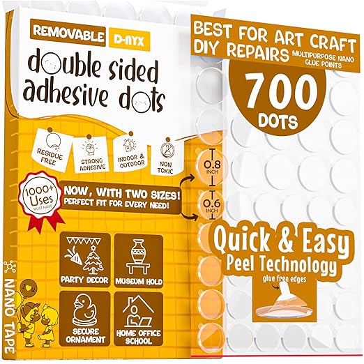 Double Sided Tape Sticky Dot Stickers 280, 550 or 700 Pack Removable Putty No by D-NYX