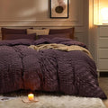 JELLYMONI Purple Duvet Cover Twin Size, Soft Breathable Seersucker Duvet Cover by JELLYMONI