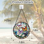 DASTOLL Stained Glass Window Hanging, Colorful Butterfly Suncatcher - Image 7