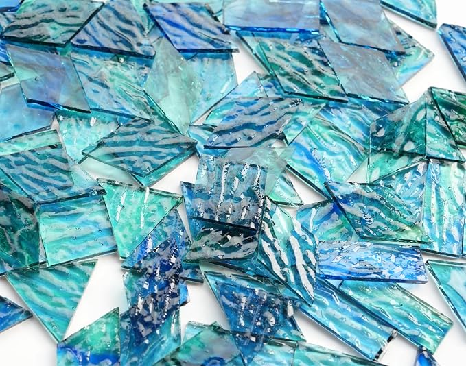 200g Transparent Mosaic Glass Tiles, Large Stained Glass Pieces - Image 7
