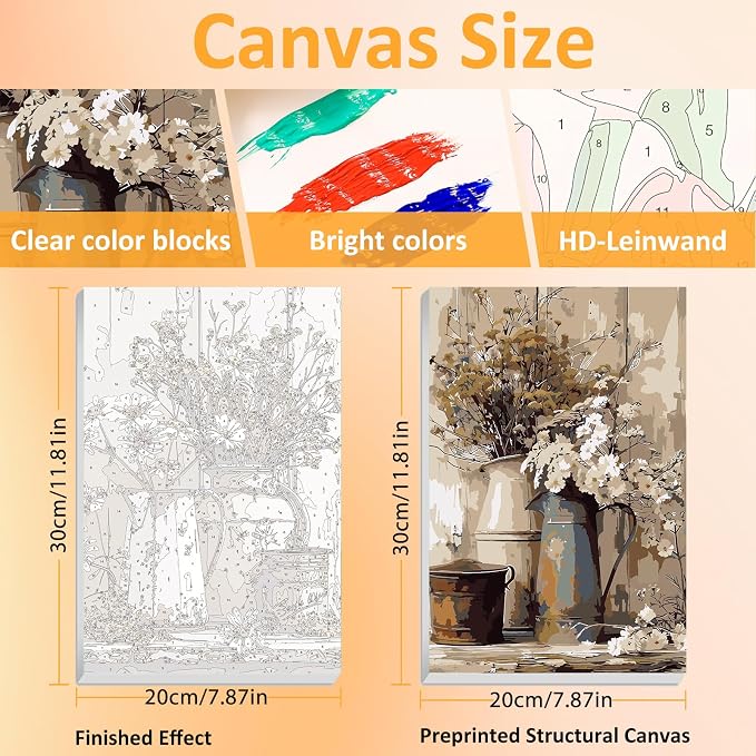 Mandun 3 Pack Paint by Numbers for Adult, Farmhouse Paint by Numbers Kit for - Image 2