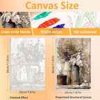Mandun 3 Pack Paint by Numbers for Adult, Farmhouse Paint by Numbers Kit for - Image 2