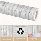 Qyeahkj Wood Grain Bulletin Board Paper Roll Rustic Bulletin Board Background - Image 3