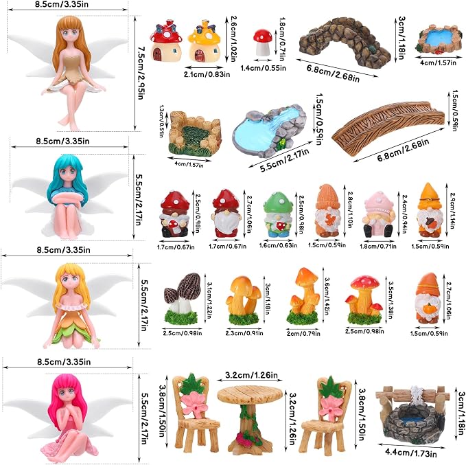 29Pcs Fairy Garden Accessories, Miniature Garden Ornaments Landscape - Image 7