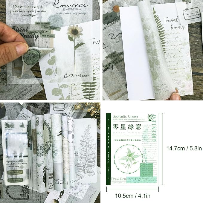 Vintage Washi Stickers for Journaling, 40 Sheets Ephemera Sticker Book for - Image 4