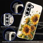 for Samsung Galaxy S23 Case, Sunflowers Bees Pattern Glossy 2 in 1 Shockproof - Image 5