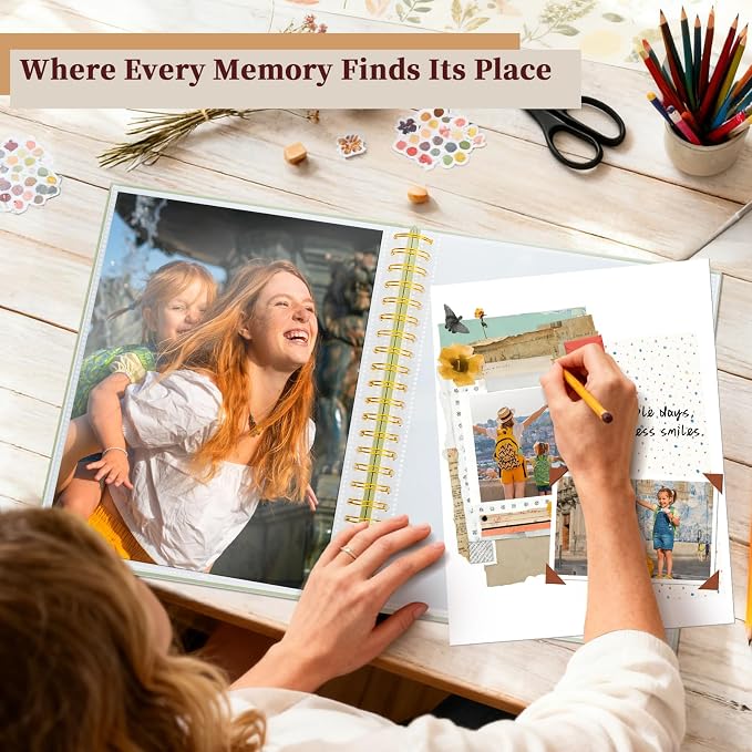 8.5x11 Inch Scrapbook Photo Album, Linen Cover DIY Scrapbooks - Image 2