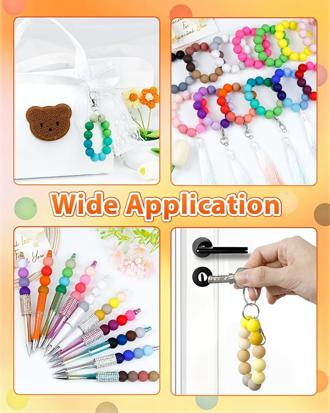 FIVEIZERO 160PCS 15mm Round Silicone Beads, Wear-resistant, Easy-clean - Image 5
