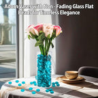 Sea Blue Glass Marbles, 0.97 LB Transparent and Smooth Flat Glass Beads - Image 2