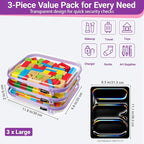 YQBRAO 3-Pack Large Clear Hard Shell Zipper Case, 1.2mm Ultra-Thick Rigid Toy & - Image 4
