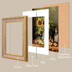 eletecpro 5x7 Vintage Picture Frame, Glass Cover, Horizontal or Vertical - Image 2