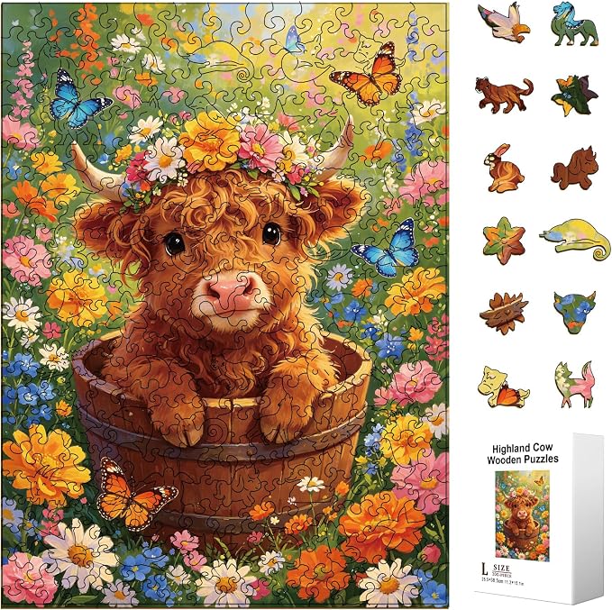 300pcs Wooden Puzzles for Adults Unique Animal Shaped Pieces | Colorful Funny by Unknown