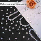 BONNY BOXX 1000pcs 6mm Acrylic Faceted Round Crystal Beads Transparent AB Loose - Image 3