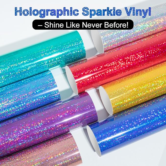 TECKWRAP Sparkle Blue Holographic Vinyl Permanent Metallic Chrome Vinyl 1ft x - Image 2