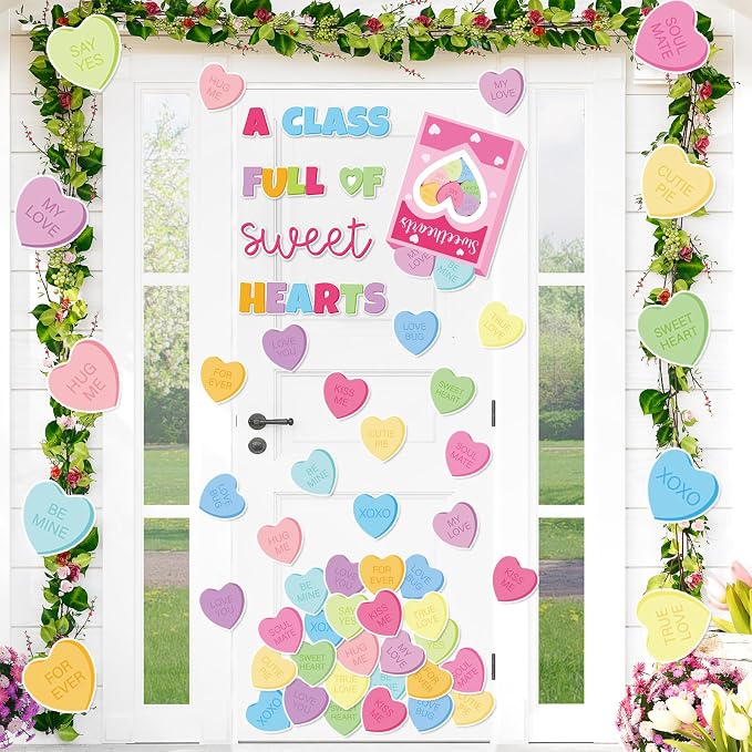 JarThenaAMCS Valentine's Day Classroom Door Decoration Candy Hearts Bulletin by JarThenaAMCS