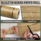Inkspire Rustic Wood Bulletin Board Paper Roll, 14.8FTx47IN Large Reusable - Image 3