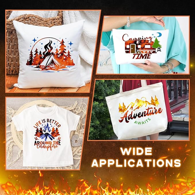 Tintnut Orange Black Flame Heat Transfer Vinyl, stretch washable, suitable - Image 6