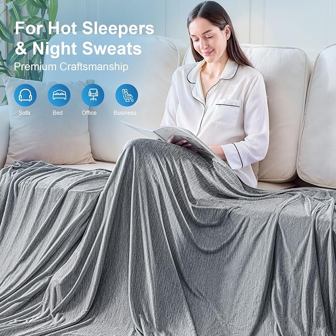 KMUSET Cooling Blanket Throw, Double Sided Summer Cooling Blankets - Image 8