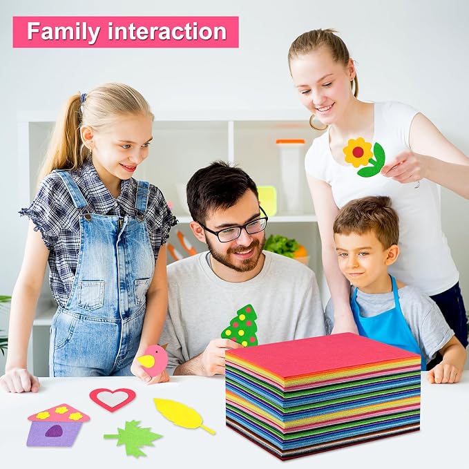 Morcheiong 50 Pcs Felt Fabric Soft Felt Fabric Sheet - Image 5