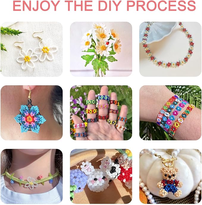 Redtwo 4mm Glass Seed Beads for Jewelry Bracelet Making Kit, Small Beads - Image 8