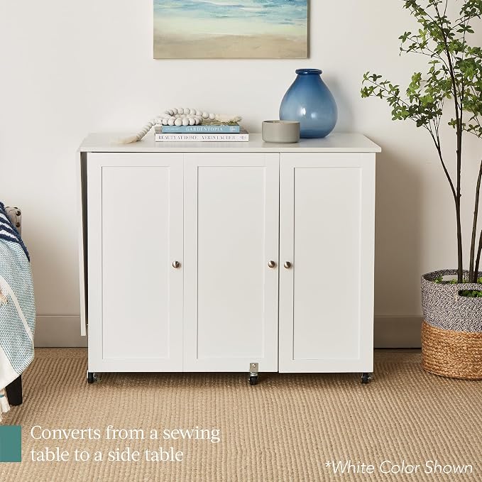 Best Choice Products Large Folding Sewing Table, Caster Wheels, Storage Shelves - Image 6