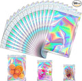 JETMORE 100 Pcs Holographic Mylar Bags, Smell Proof & Resealable Bag by Jetmore