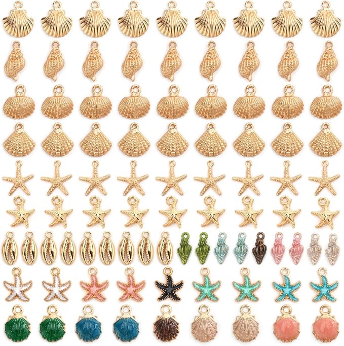 SANNIX 90 Pcs Ocean Charms For Jewelry Making Sea Animal Pendant Alloy Ocean by SANNIX