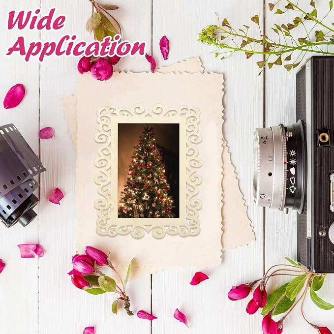 12 pcs 6 Styles Hollow Theme Undyed Wooden Photo Frames Laser Cut Oval Square - Image 7