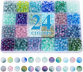 XSEINO About 1200+ pcs 6mm Glass Beads Bracelet Making Kit, 24 Assorted Blue by XSEINOiscreating%EF%BC%81