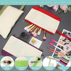 Silkfly 15 Pcs Cotton Canvas Makeup Bags Cosmetic Zipper Bags 10.2 x 5.5 x 2'' - Image 3