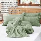 Zzlpp Twin Comforter Set 5 Pieces, Sage Green Tufted Bed in a Bag - Image 5
