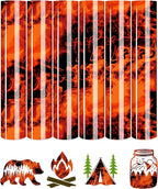 Tintnut Orange Black Flame Heat Transfer Vinyl, stretch washable, suitable by Tintnut