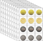 10 Sheets Coin Collection Pages, Coins Pocket Page by Ettonsun