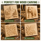 Unfinished Wood Blocks for Crafting, 4 Pack 6 x 6 x 1 Inch Solid Pine Wood - Image 4