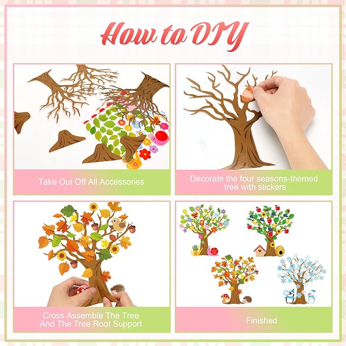 32 Set Seasonal Trees Craft Kits Make Your Own Four Seasons Tree Decoration | - Image 7