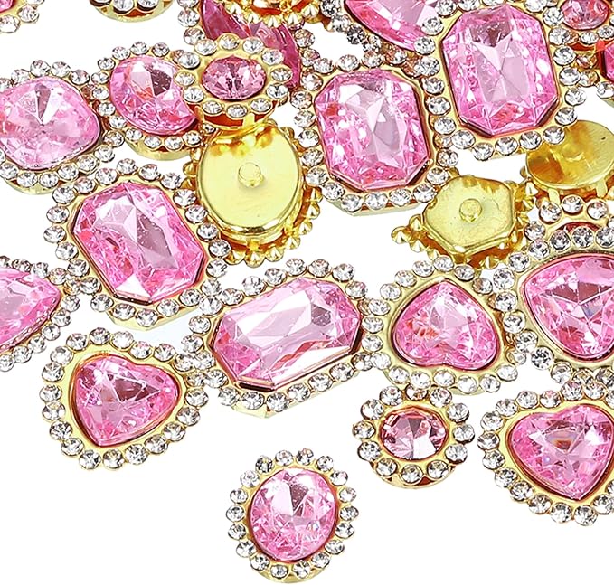 PATIKIL Sew on Rhinestones Crystals, Light Pink by PATIKIL