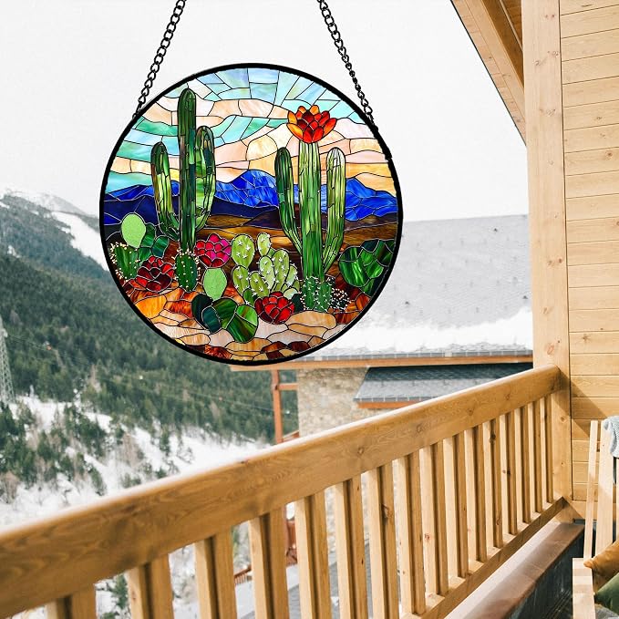 DASTOLL Stained Glass Window Hanging, and Mom 11.8 in - Image 3