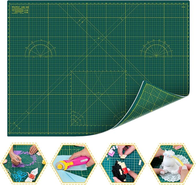 Self Healing Cutting Mat A2 18"x 24" Double Sided Green Mat by ShinyMerry