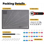 Mandala Crafts Self-Healing Cutting Mat Set – 12" x 18" A3 Black Gray - Image 5
