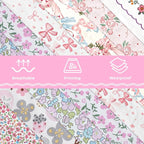 Aubliss 8pcs Fat Quarter Fabric Bundles Quilting Cotton Craft Fabric Pre-Cut - Image 5