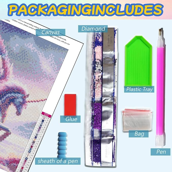 Unicorn Diamond Art Kits for Adults, Full Drill Animal Diamond Painting Kits - Image 3