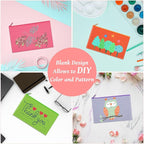12 Pieces Cotton Canvas Makeup Bag, Blank DIY Craft Bag - Image 5